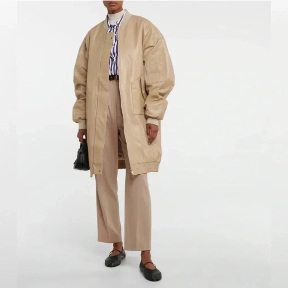 THE FRANKIE SHOP Oversized faux leather bomber jacket - Picture 3 of 8